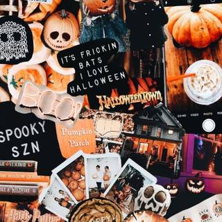 Autumn Halloween collage wallpaper