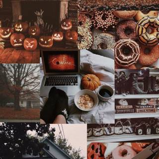 Autumn Halloween collage wallpaper