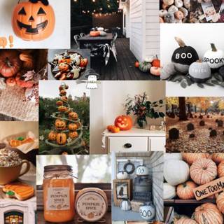 Autumn Halloween collage wallpaper