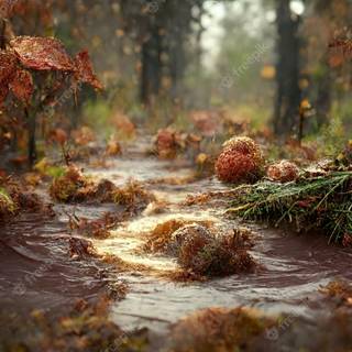 Rainy autumn day wallpaper