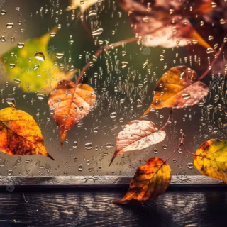 Rainy autumn day wallpaper
