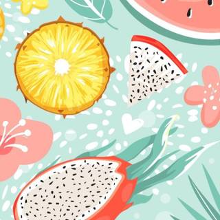 Cartoon autumn fruit wallpaper