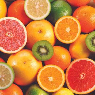 Cartoon autumn fruit wallpaper