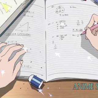 Cute anime study wallpaper