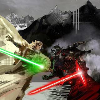 Luke Skywalker vs Kylo Ren wallpaper