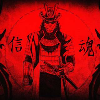 Red black samurai wallpaper