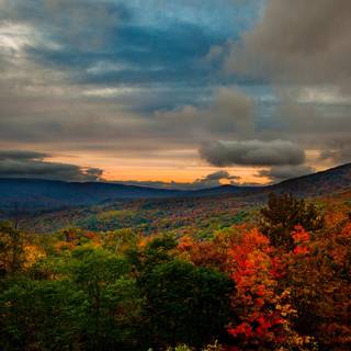 Autumn mountain sunset wallpaper