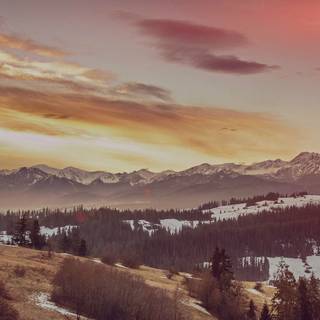 Autumn mountain sunset wallpaper