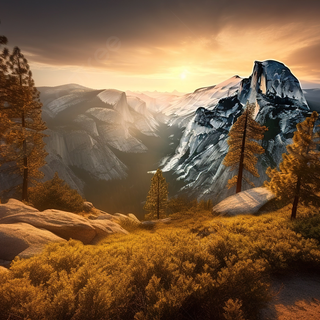 Autumn mountain sunset wallpaper