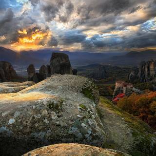 Autumn mountain sunset wallpaper