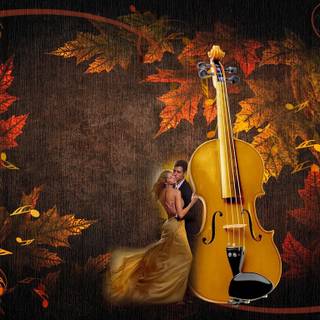 Violin autumn wallpaper