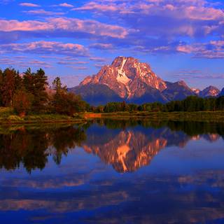 Autumn mountain sunset wallpaper