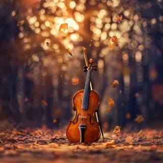 Violin autumn wallpaper