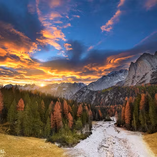 Autumn mountain sunset wallpaper
