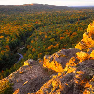 Autumn mountain sunset wallpaper