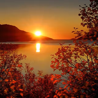 Autumn mountain sunset wallpaper