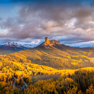 Autumn mountain sunset wallpaper