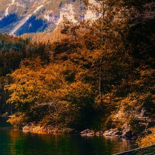 Autumn boat wallpaper