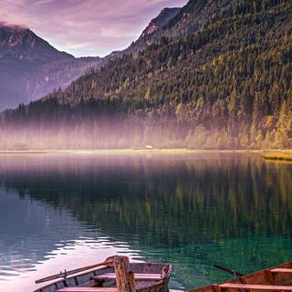 Autumn boat wallpaper