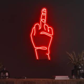 Middle finger neon wallpaper
