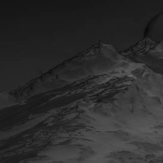 Minimal black and white mountains PC wallpaper