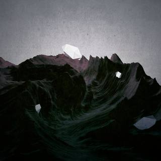 Minimal black and white mountains PC wallpaper