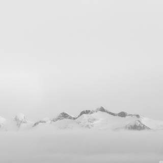 Minimal black and white mountains PC wallpaper