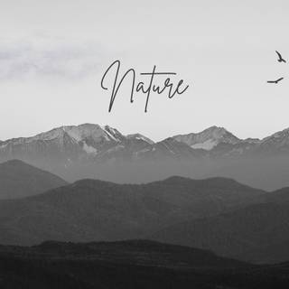 Minimal black and white mountains PC wallpaper