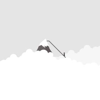 Minimal black and white mountains PC wallpaper