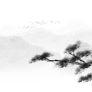 Minimal black and white mountains PC wallpaper