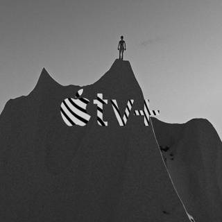 Minimal black and white mountains PC wallpaper