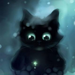 Black cat cartoon wallpaper