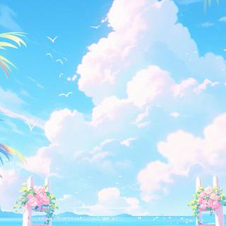Preppy summer beach wallpaper