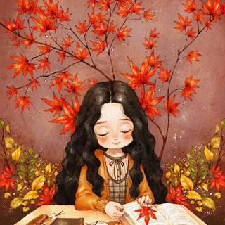 Calm anime autumn wallpaper