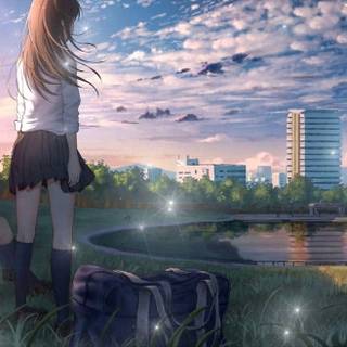 Calm anime autumn wallpaper