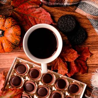 Cozy autumn aesthetic PC wallpaper