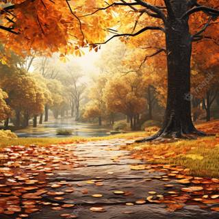 Calm anime autumn wallpaper