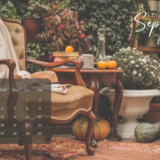 Cozy autumn aesthetic PC wallpaper