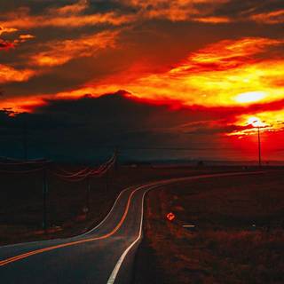 Sunset street wallpaper