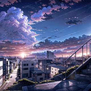 Anime cityscape 4k wallpaper