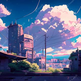 Anime cityscape 4k wallpaper
