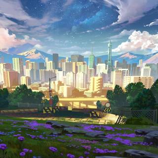 Anime cityscape 4k wallpaper