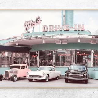 Vintage diner wallpaper