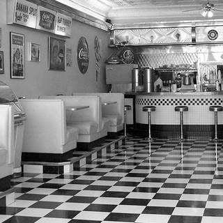 Vintage diner wallpaper