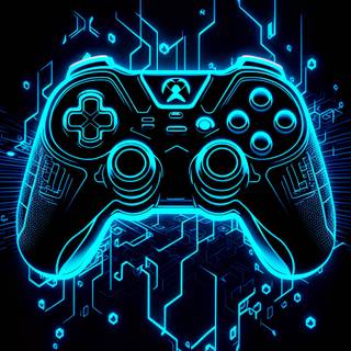 Blue gaming controller wallpaper