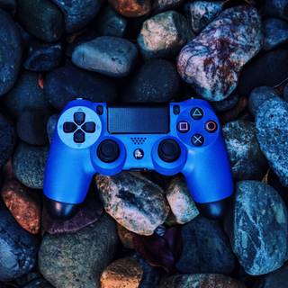 Blue gaming controller wallpaper