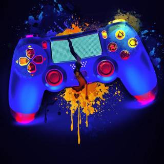 Blue gaming controller wallpaper