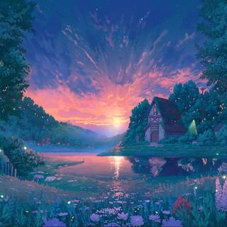 Nature lofi wallpaper