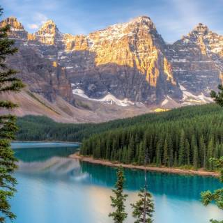 Lakes with trees wallpaper