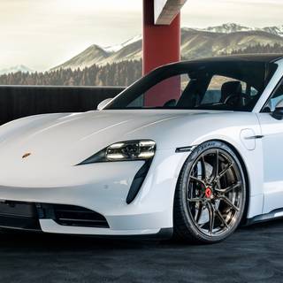 Taycan white iPhone wallpaper